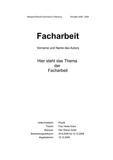 facharbeit musterbeispiel pdf.